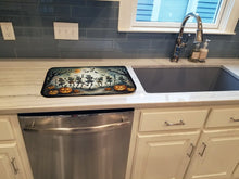 Load image into Gallery viewer, Dancing Skeletons Spooky Halloween Dish Drying Mat