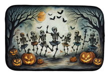 Load image into Gallery viewer, Dancing Skeletons Spooky Halloween Dish Drying Mat