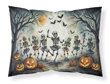 Load image into Gallery viewer, Dancing Skeletons Spooky Halloween Fabric Standard Pillowcase – Artistic Decorative Front, White Back