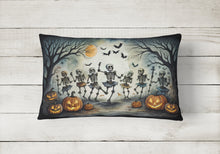 Load image into Gallery viewer, Dancing Skeletons Spooky Halloween Fabric Decorative Pillow