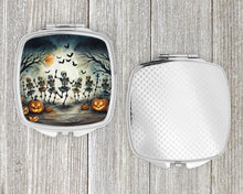 Load image into Gallery viewer, Dancing Skeletons Spooky Halloween Compact Mirror – Stylish Purse Mirror with Artistic Covers