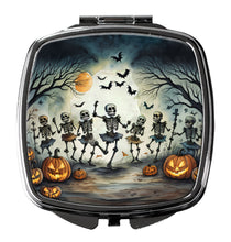 Load image into Gallery viewer, Dancing Skeletons Spooky Halloween Compact Mirror – Stylish Purse Mirror with Artistic Covers