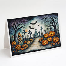 Load image into Gallery viewer, Day of the Dead Spooky Halloween Greeting Cards -  Blank Note Cards – 8-Pack of Artist-Designed Cards with Envelopes