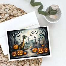 Load image into Gallery viewer, Dinosaurs Spooky Halloween Greeting Cards -  Blank Note Cards – 8-Pack of Artist-Designed Cards with Envelopes