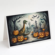 Load image into Gallery viewer, Dinosaurs Spooky Halloween Greeting Cards -  Blank Note Cards – 8-Pack of Artist-Designed Cards with Envelopes