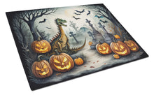 Load image into Gallery viewer, Dinosaurs Spooky Halloween Glass Cutting Boards – Durable, Decorative Kitchen Art Large