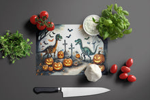 Load image into Gallery viewer, Dinosaurs Spooky Halloween Glass Cutting Boards – Durable, Decorative Kitchen Art Large