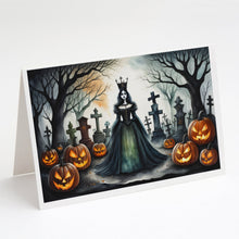 Load image into Gallery viewer, Evil Queen Spooky Halloween Greeting Cards -  Blank Note Cards – 8-Pack of Artist-Designed Cards with Envelopes