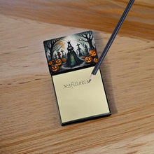 Load image into Gallery viewer, Evil Queen Spooky Halloween Sticky Note Holder- Refiilable Desk Accessory Note Pad