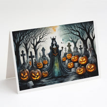 Load image into Gallery viewer, Evil Queen Spooky Halloween Greeting Cards -  Blank Note Cards – 8-Pack of Artist-Designed Cards with Envelopes