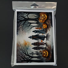 Load image into Gallery viewer, Vampires Spooky Halloween Greeting Cards -  Blank Note Cards – 8-Pack of Artist-Designed Cards with Envelopes