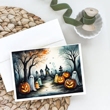 Load image into Gallery viewer, Ghosts Spooky Halloween Greeting Cards -  Blank Note Cards – 8-Pack of Artist-Designed Cards with Envelopes