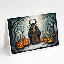 Load image into Gallery viewer, Krampus The Christmas Demon Spooky Halloween Greeting Cards -  Blank Note Cards – 8-Pack of Artist-Designed Cards with Envelopes