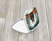 Load image into Gallery viewer, Krampus The Christmas Demon Spooky Halloween Compact Mirror – Stylish Purse Mirror with Artistic Covers
