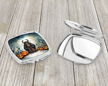 Load image into Gallery viewer, Krampus The Christmas Demon Spooky Halloween Compact Mirror – Stylish Purse Mirror with Artistic Covers