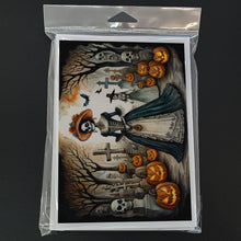 Load image into Gallery viewer, La Catrina Skeleton Spooky Halloween Greeting Cards -  Blank Note Cards – 8-Pack of Artist-Designed Cards with Envelopes