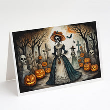 Load image into Gallery viewer, La Catrina Skeleton Spooky Halloween Greeting Cards -  Blank Note Cards – 8-Pack of Artist-Designed Cards with Envelopes
