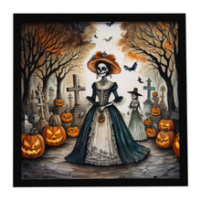Load image into Gallery viewer, La Catrina Skeleton Spooky Halloween Framed Metal Print