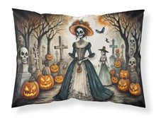 Load image into Gallery viewer, La Catrina Skeleton Spooky Halloween Fabric Standard Pillowcase – Artistic Decorative Front, White Back