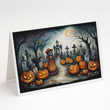 Load image into Gallery viewer, La Catrina Skeleton Spooky Halloween Greeting Cards -  Blank Note Cards – 8-Pack of Artist-Designed Cards with Envelopes