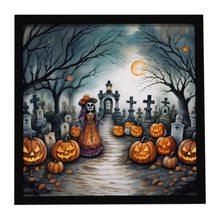 Load image into Gallery viewer, La Catrina Skeleton Spooky Halloween Framed Metal Print