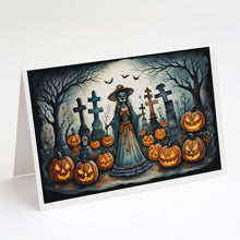 Load image into Gallery viewer, La Catrina Skeleton Spooky Halloween Greeting Cards -  Blank Note Cards – 8-Pack of Artist-Designed Cards with Envelopes