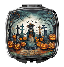 Load image into Gallery viewer, La Catrina Skeleton Spooky Halloween Compact Mirror – Stylish Purse Mirror with Artistic Covers