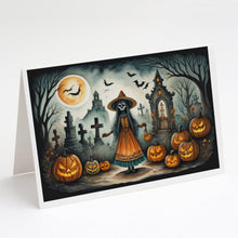 Load image into Gallery viewer, La Llorona Skeleton Spooky Halloween Greeting Cards -  Blank Note Cards – 8-Pack of Artist-Designed Cards with Envelopes