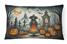 Load image into Gallery viewer, La Llorona Skeleton Spooky Halloween Fabric Decorative Pillow