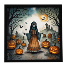 Load image into Gallery viewer, La Llorona Skeleton Spooky Halloween Framed Metal Print
