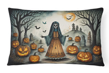 Load image into Gallery viewer, La Llorona Skeleton Spooky Halloween Fabric Decorative Pillow