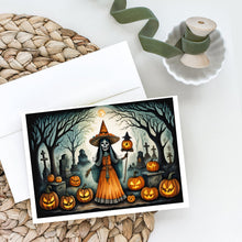 Load image into Gallery viewer, La Llorona Skeleton Spooky Halloween Greeting Cards -  Blank Note Cards – 8-Pack of Artist-Designed Cards with Envelopes