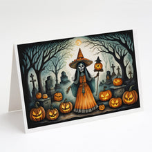 Load image into Gallery viewer, La Llorona Skeleton Spooky Halloween Greeting Cards -  Blank Note Cards – 8-Pack of Artist-Designed Cards with Envelopes