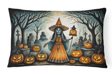 Load image into Gallery viewer, La Llorona Skeleton Spooky Halloween Fabric Decorative Pillow
