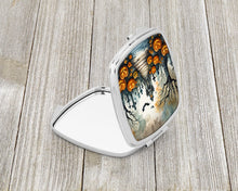 Load image into Gallery viewer, Marigold Spooky Halloween Compact Mirror – Stylish Purse Mirror with Artistic Covers