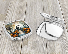 Load image into Gallery viewer, Marigold Spooky Halloween Compact Mirror – Stylish Purse Mirror with Artistic Covers