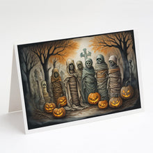 Load image into Gallery viewer, Mummies Spooky Halloween Greeting Cards -  Blank Note Cards – 8-Pack of Artist-Designed Cards with Envelopes