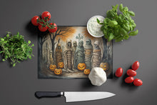 Load image into Gallery viewer, Mummies Spooky Halloween Glass Cutting Boards – Durable, Decorative Kitchen Art Large
