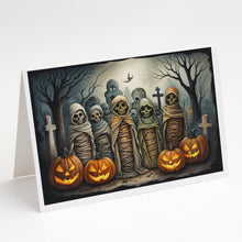 Load image into Gallery viewer, Mummies Spooky Halloween Greeting Cards -  Blank Note Cards – 8-Pack of Artist-Designed Cards with Envelopes
