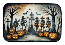Load image into Gallery viewer, Mariachi Skeleton Band Spooky Halloween Dish Drying Mat
