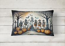 Load image into Gallery viewer, Mariachi Skeleton Band Spooky Halloween Fabric Decorative Pillow