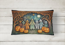 Load image into Gallery viewer, Papel Picado Skeletons Spooky Halloween Fabric Decorative Pillow