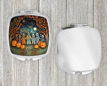 Load image into Gallery viewer, Papel Picado Skeletons Spooky Halloween Compact Mirror – Stylish Purse Mirror with Artistic Covers