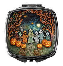 Load image into Gallery viewer, Papel Picado Skeletons Spooky Halloween Compact Mirror – Stylish Purse Mirror with Artistic Covers
