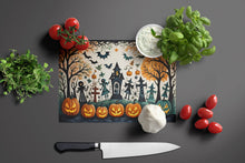 Load image into Gallery viewer, Papel Picado Skeletons Spooky Halloween Glass Cutting Boards – Durable, Decorative Kitchen Art Large