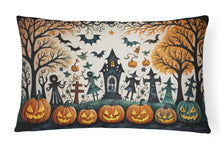 Load image into Gallery viewer, Papel Picado Skeletons Spooky Halloween Fabric Decorative Pillow