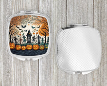 Load image into Gallery viewer, Papel Picado Skeletons Spooky Halloween Compact Mirror – Stylish Purse Mirror with Artistic Covers