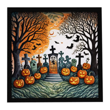 Load image into Gallery viewer, Papel Picado Skeletons Spooky Halloween Framed Metal Print