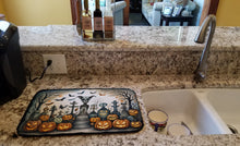 Load image into Gallery viewer, Pet Cemetery Spooky Halloween Dish Drying Mat