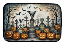Load image into Gallery viewer, Pet Cemetery Spooky Halloween Dish Drying Mat